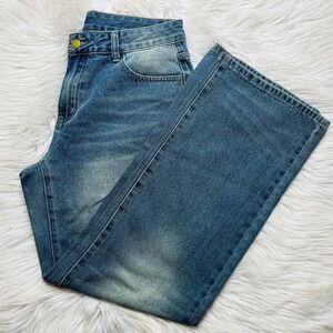 SHEIN wide leg High waisted jeans Medium Dark Wash Size 28